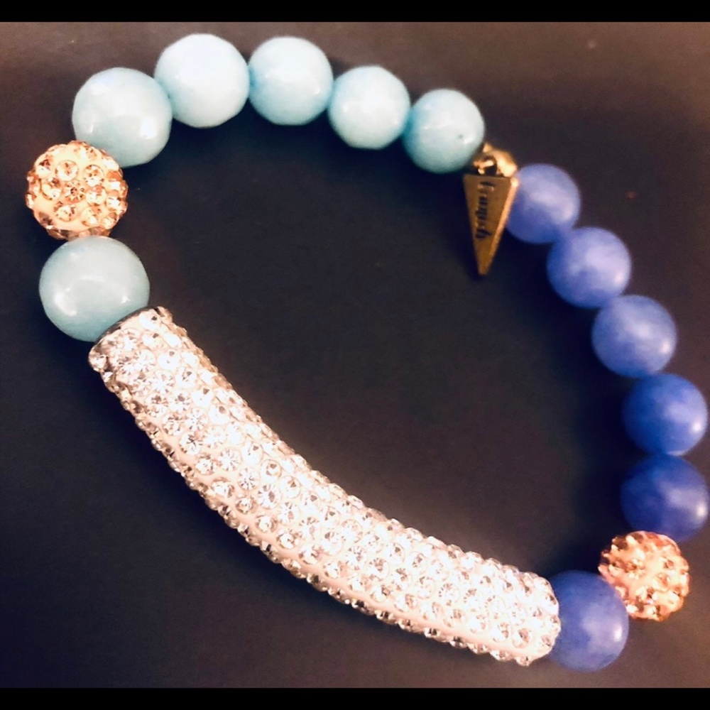 Erimish BRACELETS Exquisite Crystal Pave Bar STRETCH Bracelet NEW CONDITION